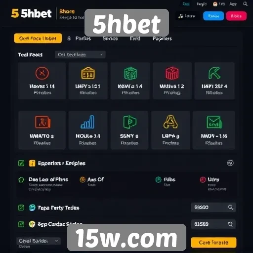 Funcionalidades da interface do usuário no 5hbet